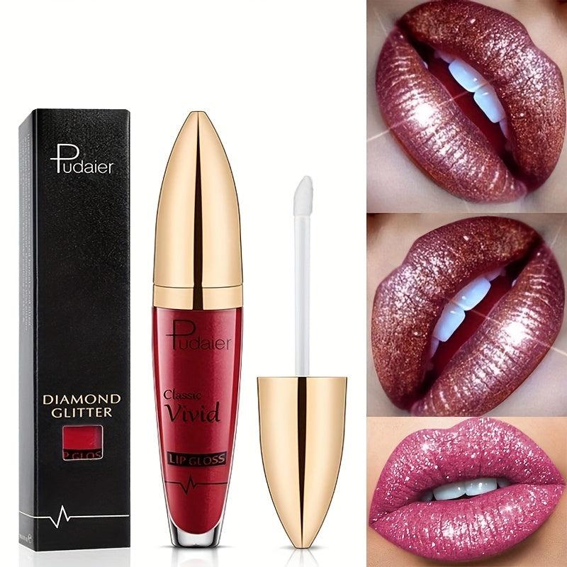 Waterproof Glitter Lip Gloss Long Lasting Beauty Makeup