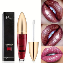 Waterproof Glitter Lip Gloss Long Lasting Beauty Makeup
