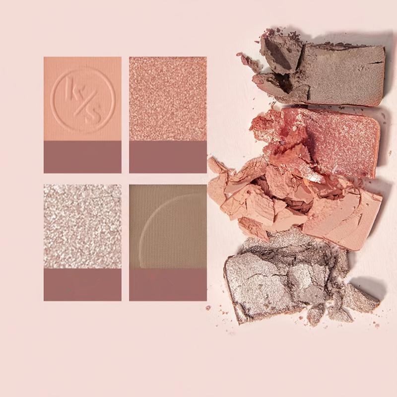 6-Color Eyeshadow Blush Palette Matte Pearly Finish Brown Pink Tone Makeup