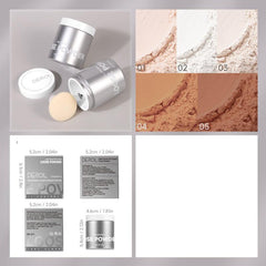 Mushroom Head Loose Powder With Puff Long Lasting Makeup