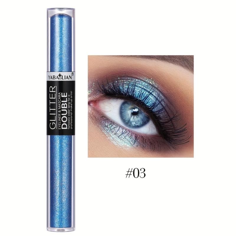 12 Colors Double Ended Mascara Eyeliner Set Sparkle Eye Makeup Set