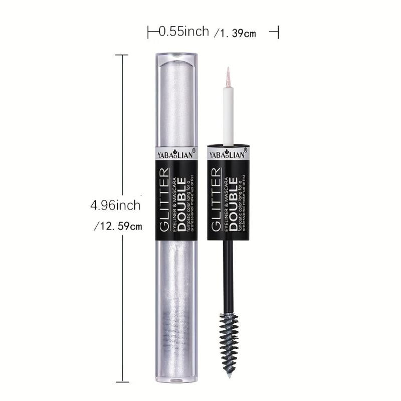 12 Colors Double Ended Mascara Eyeliner Set Sparkle Eye Makeup Set