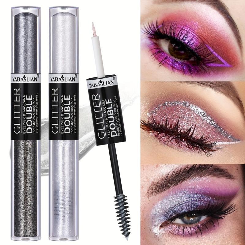 12 Colors Double Ended Mascara Eyeliner Set Sparkle Eye Makeup Set