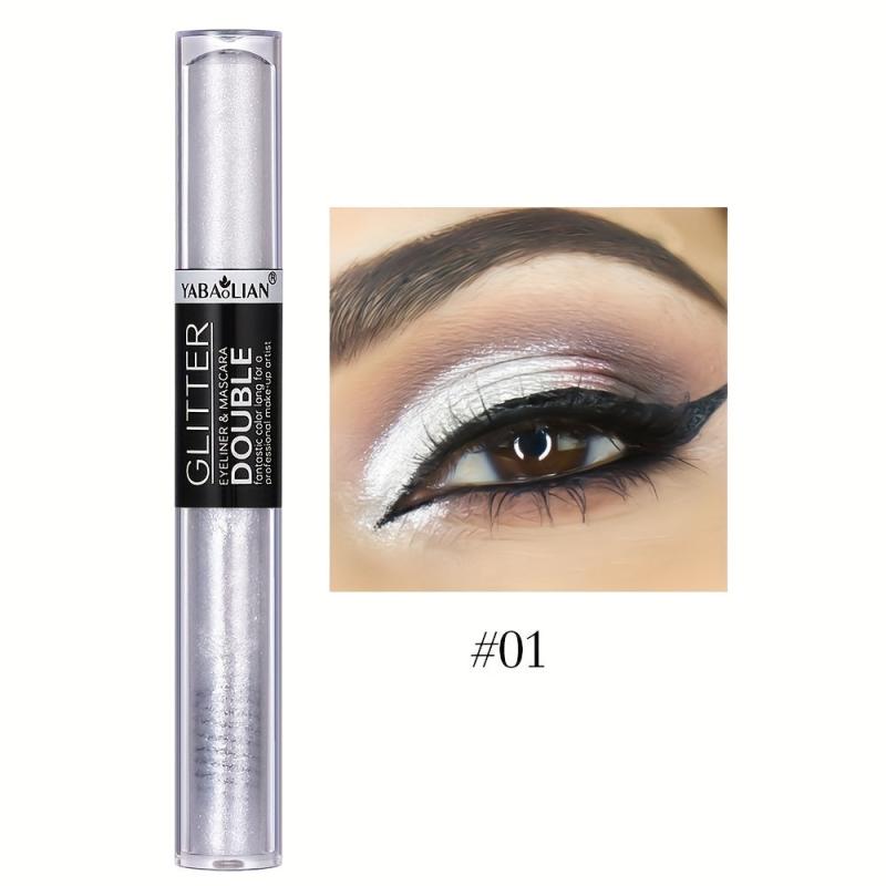 12 Colors Double Ended Mascara Eyeliner Set Sparkle Eye Makeup Set