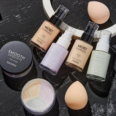 4-Piece Liquid Foundation Powder Puff Loose Powder Set