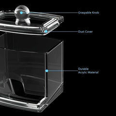 Clear Swab Holder Ball Dispenser Bathroom Storage
