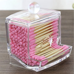Clear Swab Holder Ball Dispenser Bathroom Storage