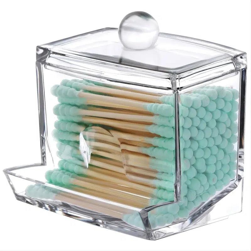 Clear Swab Holder Ball Dispenser Bathroom Storage