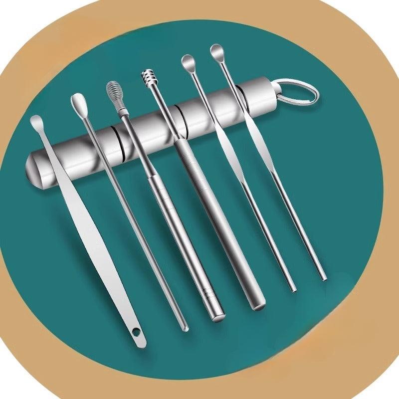 Stainless Steel Ear Spoon Set & Compact Case - Gentle Ear Care