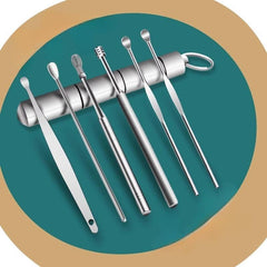 Stainless Steel Ear Spoon Set & Compact Case - Gentle Ear Care