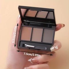 3 Colors Eyebrow Powder Palette Waterproof Brow Definer