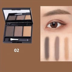 3 Colors Eyebrow Powder Palette Waterproof Brow Definer