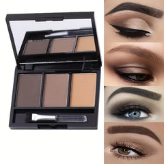 3 Colors Eyebrow Powder Palette Waterproof Brow Definer