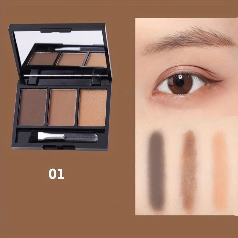 3 Colors Eyebrow Powder Palette Waterproof Brow Definer