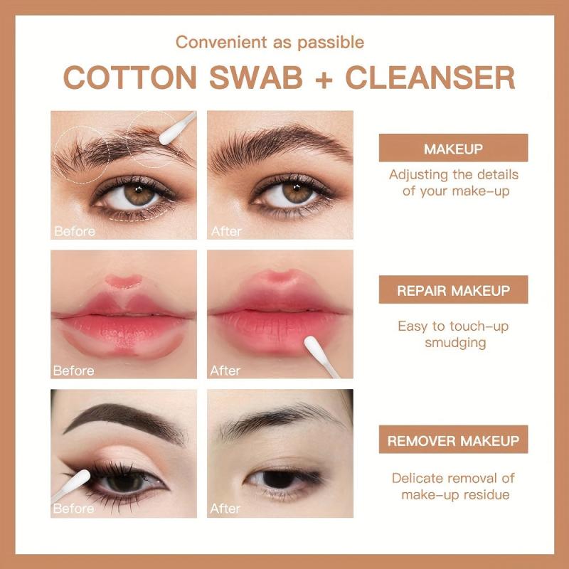 20Pcs Makeup Remover Swabs for Eye Lip Eyebrow Makeup Removing Sticks