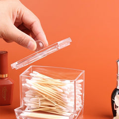 Jewelry Organizer Case Swabs Storage Holder Box Makeup Pad Cosmetic Container
