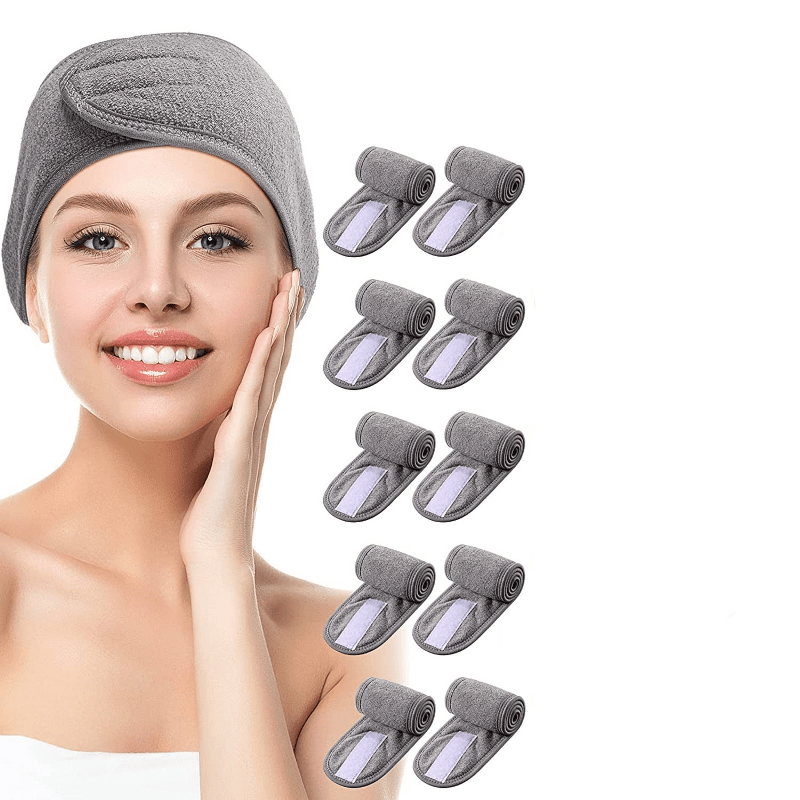 30 Pcs Adjustable Spa Headband for Face Washing & Shower Towel Wrap for Girls