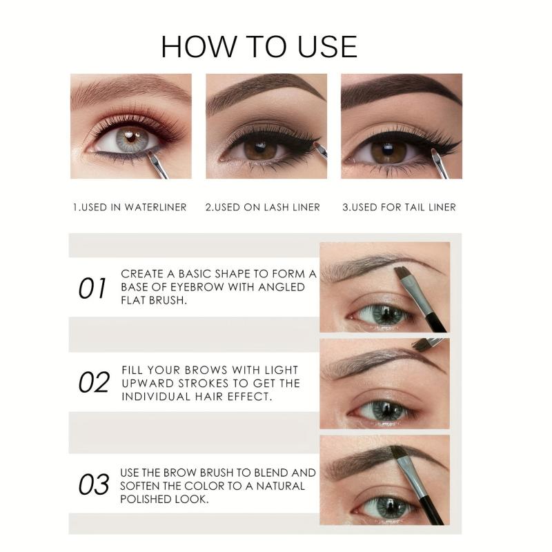 2-in-1 Eyebrow Powder & Eyeliner Set, Waterproof & Durable, Brown
