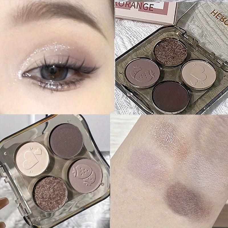 Smokey Gothic Eyeshadow Palette 4 Colors Pearly Glitter Matte Finish