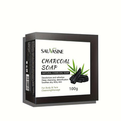 100g Activated Charcoal Bar Soap Skin Detox Face Body Hand Soap
