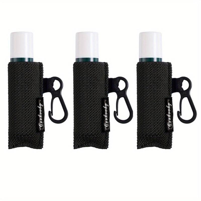 3pcs Stylish Lip Balm Pouch with Keychain for On-the-Go Use