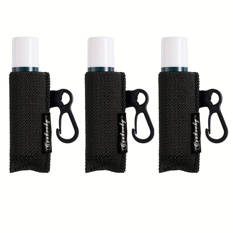 3pcs Stylish Lip Balm Pouch with Keychain for On-the-Go Use