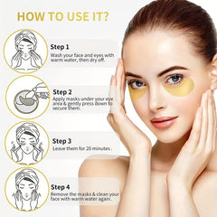 60 Sheets Golden Eye Mask Hydrating Moisturizing Fight Puffy Eyes Dark Circles