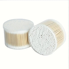 500pcs Disposable Cotton Swabs With Case - Round Tip Ear Nose Clean Beauty Tools