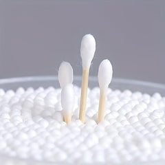 500pcs Disposable Cotton Swabs With Case - Round Tip Ear Nose Clean Beauty Tools
