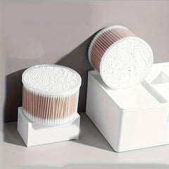 500pcs Disposable Cotton Swabs With Case - Round Tip Ear Nose Clean Beauty Tools