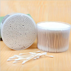 500pcs Disposable Cotton Swabs With Case - Round Tip Ear Nose Clean Beauty Tools