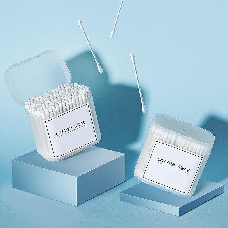 100/200pcs Makeup Cotton Swabs Double-headed Cleaning Buds with Storage Box