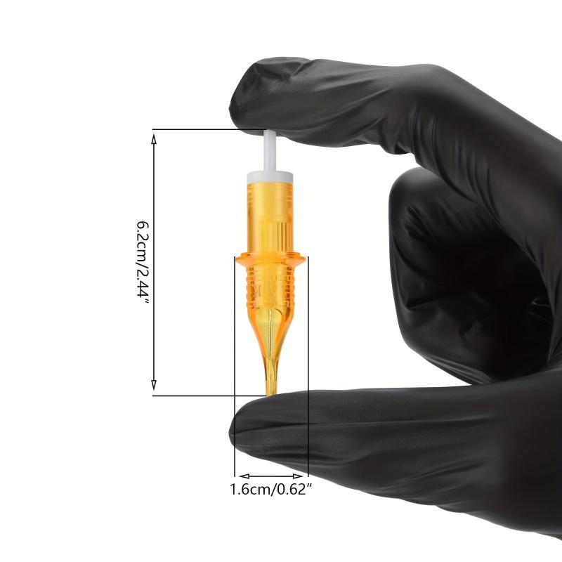 Yellow 20pcs Tattoo Cartridge Needles Disposable 1RL 3RL 5RL 7RL