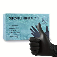 100pcs Disposable Nitrile Gloves Powder Latex Textured Finger Crafting Painting