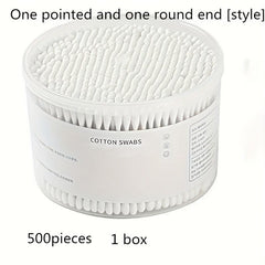 100-500pcs Disposable Double Thick Cotton Swabs for Ears & Makeup
