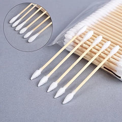 100-500pcs Disposable Double Thick Cotton Swabs for Ears & Makeup