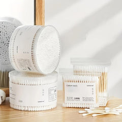 100-500pcs Disposable Double Thick Cotton Swabs for Ears & Makeup