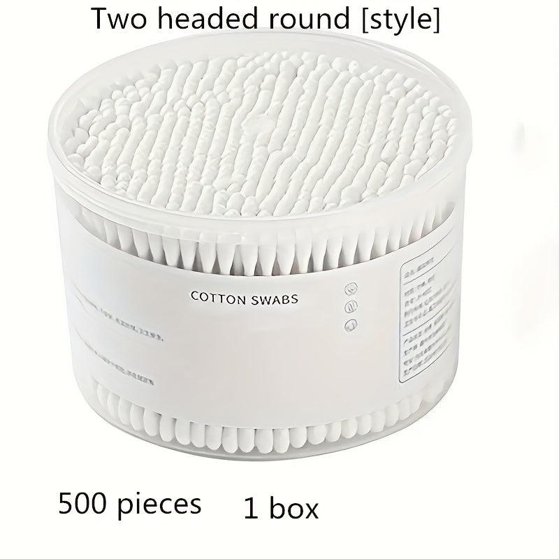 100-500pcs Disposable Double Thick Cotton Swabs for Ears & Makeup