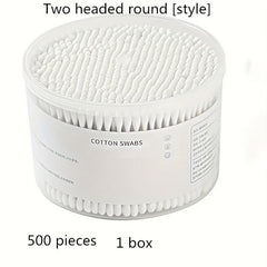 100-500pcs Disposable Double Thick Cotton Swabs for Ears & Makeup