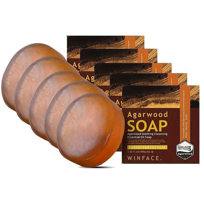 100g Agarwood Essential Soap Sandalwood for Bath Face Cleaning