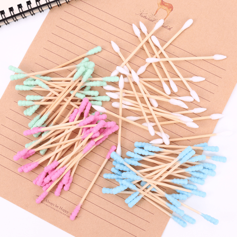 100pcs Disposable Double Headed Cotton Swabs for Beauty Salon