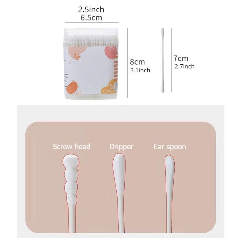 200pcs Double Tipped Baby Cotton Swabs with Paper Stick