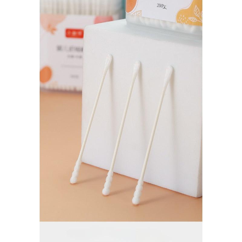 200pcs Double Tipped Baby Cotton Swabs with Paper Stick