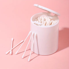 100pcs Cotton Swabs with Press Type Storage Box - Daily Cleaning & Makeup