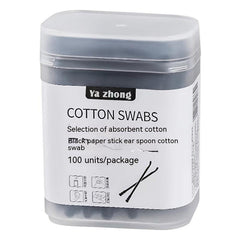 100 Disposable Double Head Cotton Swabs with Case for Ear Nose Clean