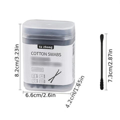 100 Disposable Double Head Cotton Swabs with Case for Ear Nose Clean