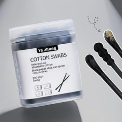 100 Disposable Double Head Cotton Swabs with Case for Ear Nose Clean