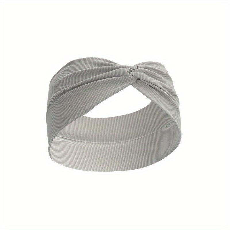 Solid Striped Cross Hairband Sports Stretchy Headband Yoga