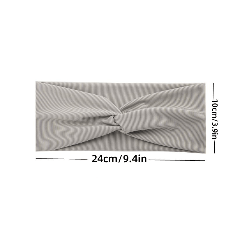 Solid Striped Cross Hairband Sports Stretchy Headband Yoga