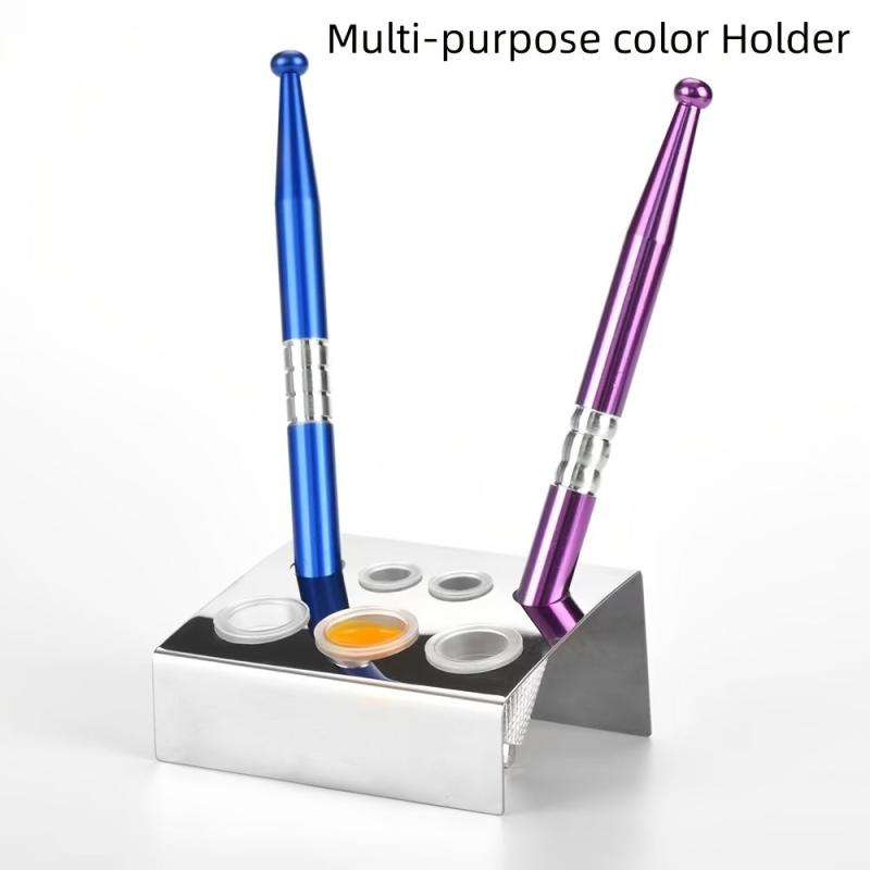 2pcs Tattoo Ink Pots Ink Cup Holder 7 Holes Pigment Cup Cap Stand